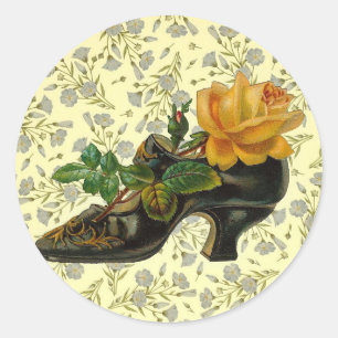 Adesivo Sapato Floral Vitoriano Antigo