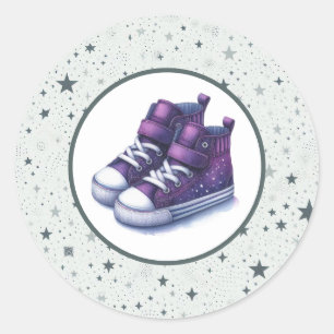 Adesivo Sapatos Bebê Roxo Alto Bebê Shower