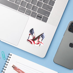 Adesivo Sapatos de salto alto com bandeira americana