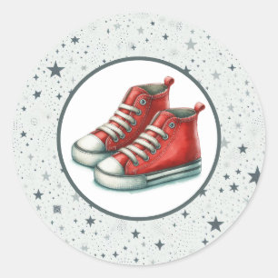 Adesivo Sapatos Vermelhos de Bebê Calçados Altos Chás de B