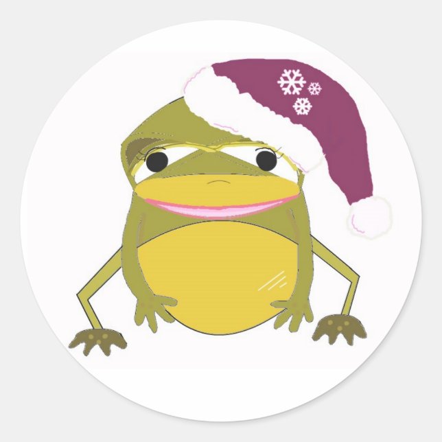 Adesivo Sapo Bobo de Chapéu de Papai Noel (Frente)
