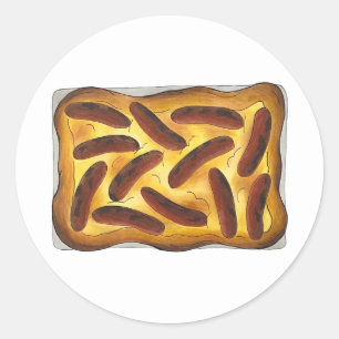 Adesivo Sapo britânico da Comida inglesa no salsicha do Bu