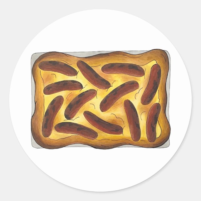 Adesivo Sapo britânico da Comida inglesa no salsicha do Bu (Frente)