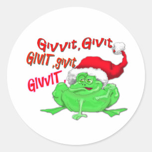 Adesivo Sapo com sapo santa hat givit givit