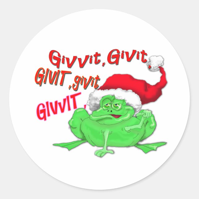 Adesivo Sapo com sapo santa hat givit givit (Frente)
