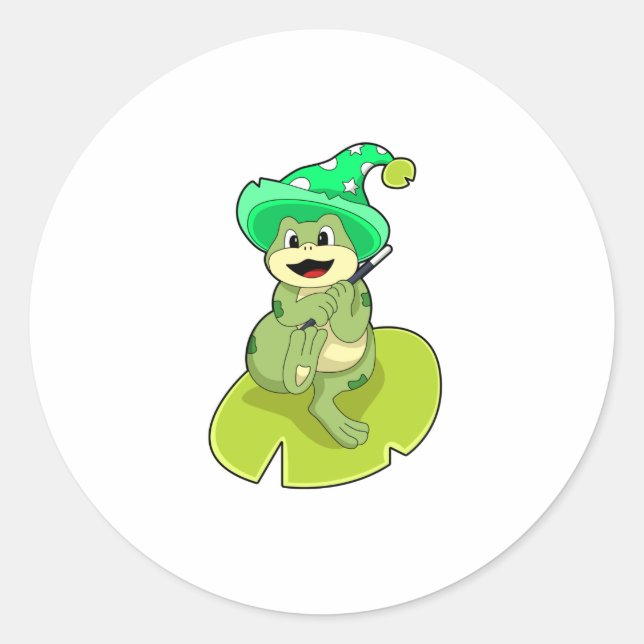 Adesivo Sapo como assistente com varinha mágica (Frente)