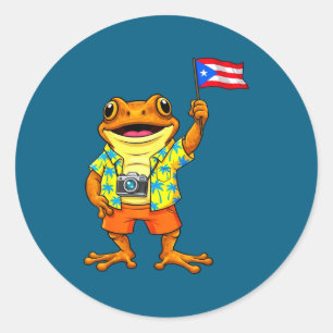 Adesivo Sapo coqui engraçado bandeira de porto rico boricu