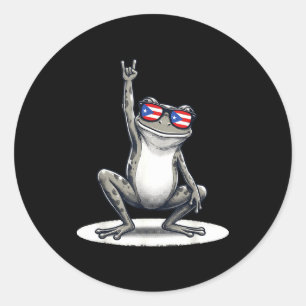 Adesivo Sapo coqui retrô rock música porto-rico bandeira t