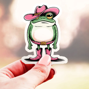 Adesivo Sapo Cowgirl Fofo em Vinil