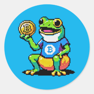 Adesivo Sapo Crypto - Moeda Digital Engraçada Pixel Art