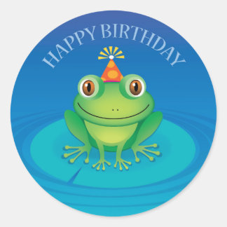 Adesivo Sapo de aniversário feliz