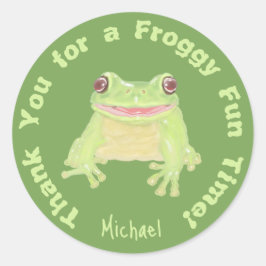 Adesivo Sapo De Árvore Verde Bonita - aniversário de crian