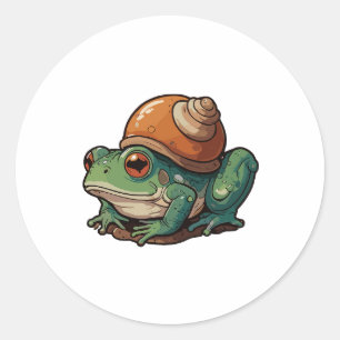 Adesivo Sapo de desenho animado com casca de caracol