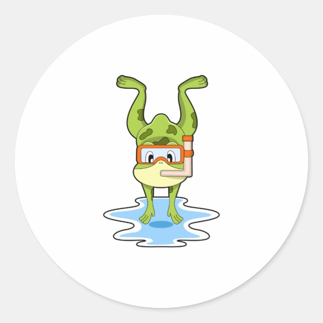 Adesivo Sapo em mergulho com Snorkel (Frente)
