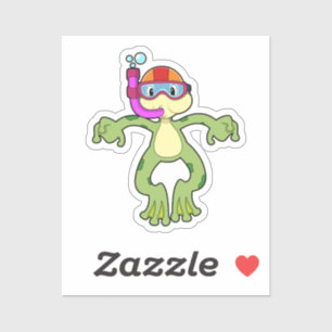 Adesivo Sapo em mergulho com Snorkel