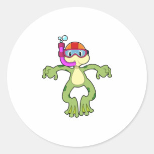 Adesivo Sapo em mergulho com Snorkel