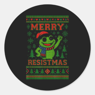 Adesivo Sapo engraçado de Natal Meme Resistmas Humor de Fe