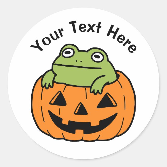 Adesivo Sapo Fofo em Abóbora de Halloween (Frente)