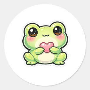 Adesivo Sapo Kawaii Fofo Segurando Coração