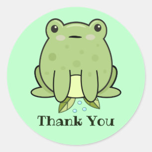 Adesivo Sapo Kawaii Verde Pastel Obrigado