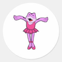 Sapo na dança do Balé com saia