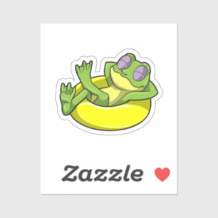 Adesivo Sapo nadando com boia