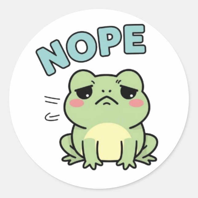 Adesivo Sapo Não Sticker Sapo Fofo Cabeça Balançando Meme  (Frente)
