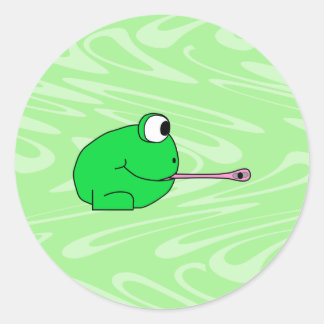 Adesivo Sapo pegando uma mosca.