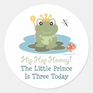 Adesivo Sapo Prince aniversário de 3 anos Stickers