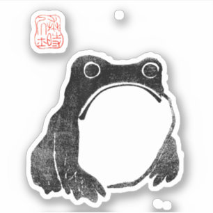 Adesivo Sapo Ranzinza Japonês Sapo Animal Engraçado Sem Im