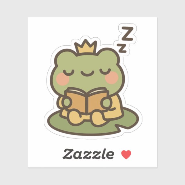 Adesivo Sapo sonolento na Lily Pad Sticker (Folha)