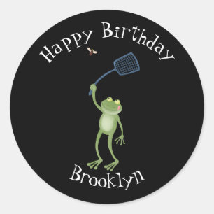 Adesivo Sapo verde engraçadinho com desenho clássico de an