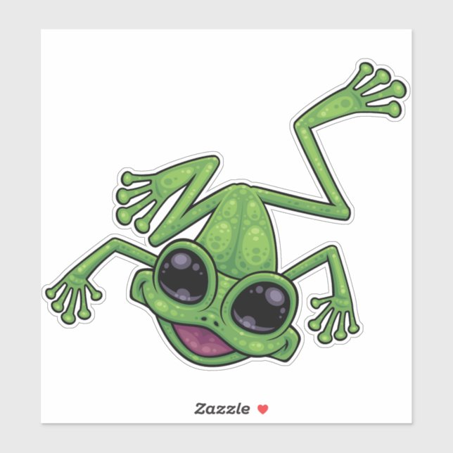 Adesivo Sapo Verde Feliz (Folha)