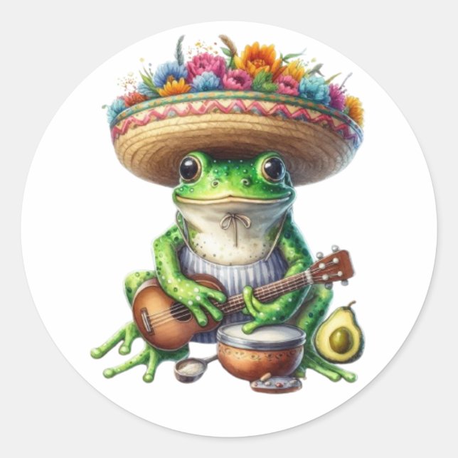 Adesivo Sapo Verde Musical (Frente)