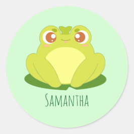 Adesivo Sapo Verde Sentado Na Folha