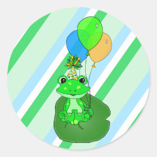 Adesivo Sapo Whimsic na almofada Lily com Balões Aniversár