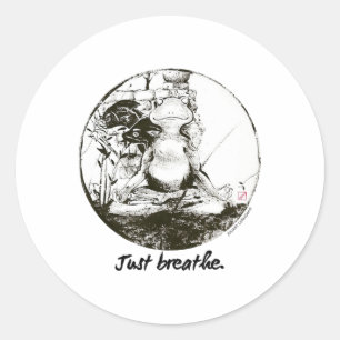 Adesivo Sapo Zen Yoga Apenas Arte de Meditação Respiração