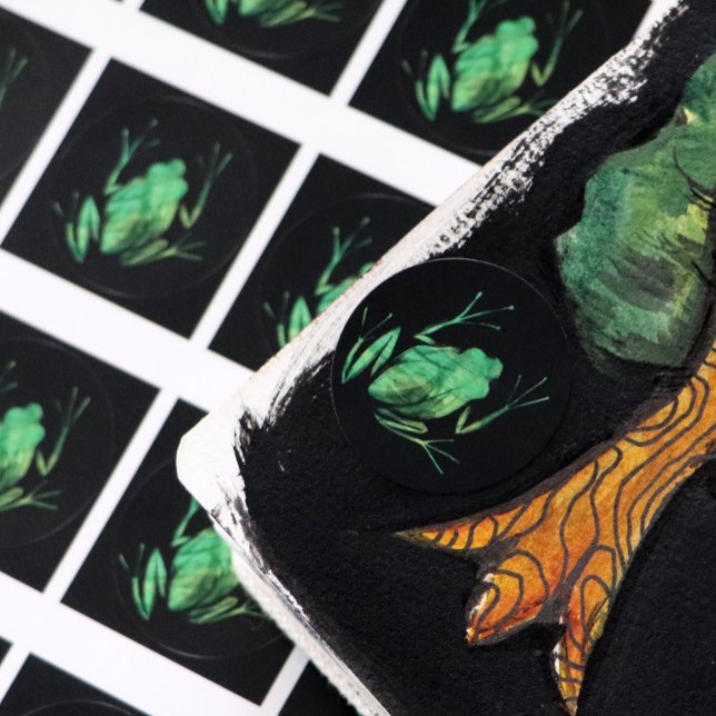 Adesivo Sapos artísticos de Sapo de Árvore Bonita Eu adoro (Criador carregado)