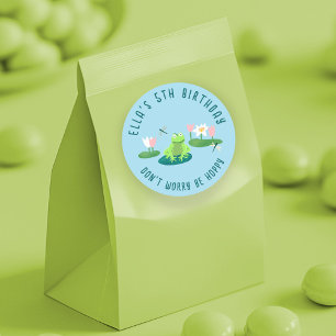Adesivo Sapos e Folhas de Lírio Personalizados para Aniver