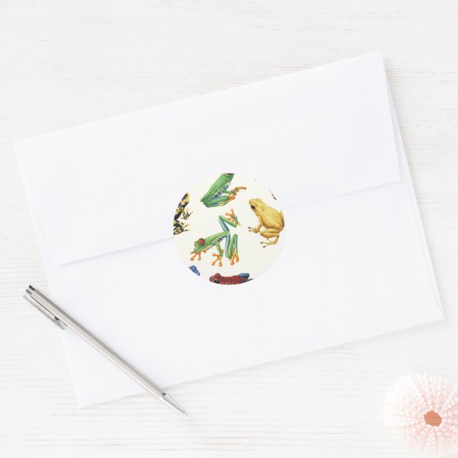 Adesivo Sapos em branco natural (Envelope)