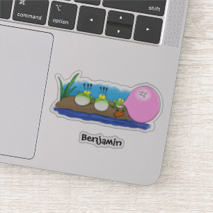 Adesivo Sapos engraçados bonitos ilustração de desenho ani