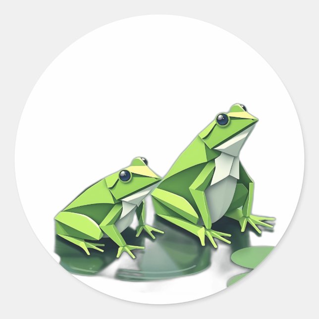 Adesivo Sapos Origami em Estilo Geométrico (Frente)