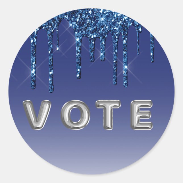 Adesivo Sapphire Blue Glitter Drip (Frente)