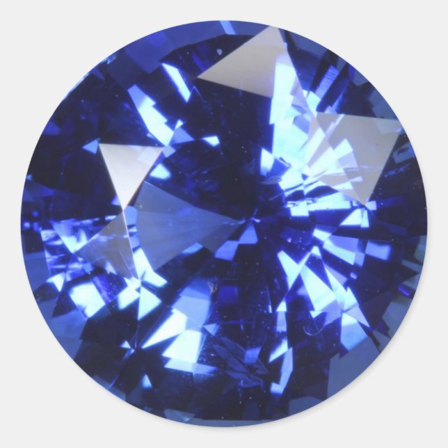 Adesivo Sapphire Dark Blue Gemstone setembro Birthstone (Frente)