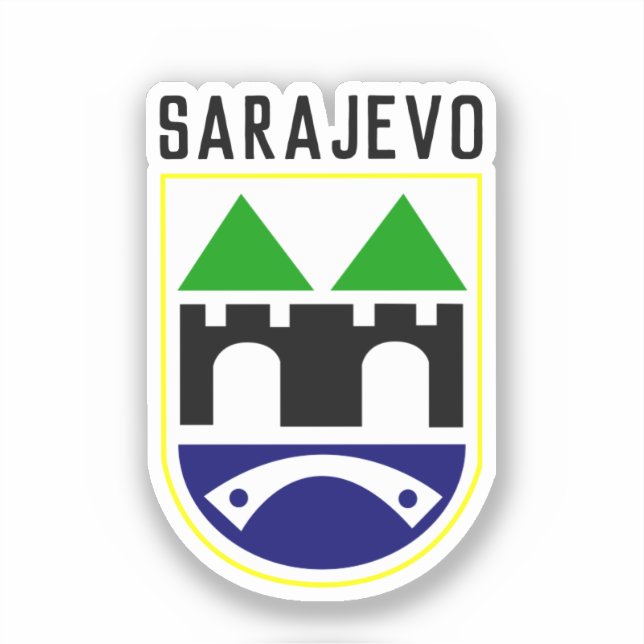 Adesivo Sarajevo casaco de armas, Bósnia e Herzegovina (Frente)