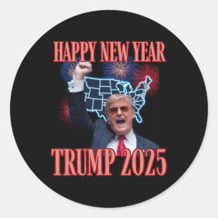 Adesivo Sarcastic Trump Feliz ano novo 2025 47º Presidente