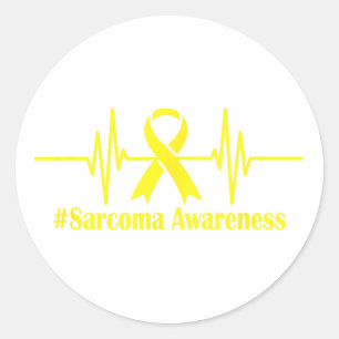 Adesivo Sarcoma Consciência Mês Fita Amarela Pulsação Gr