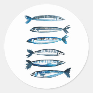 Adesivo Sardinha portuguesa aquarela