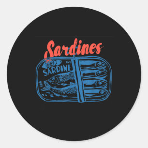 Adesivo Sardinhas Peixe Enlatado Gráfico Retro Para Homens