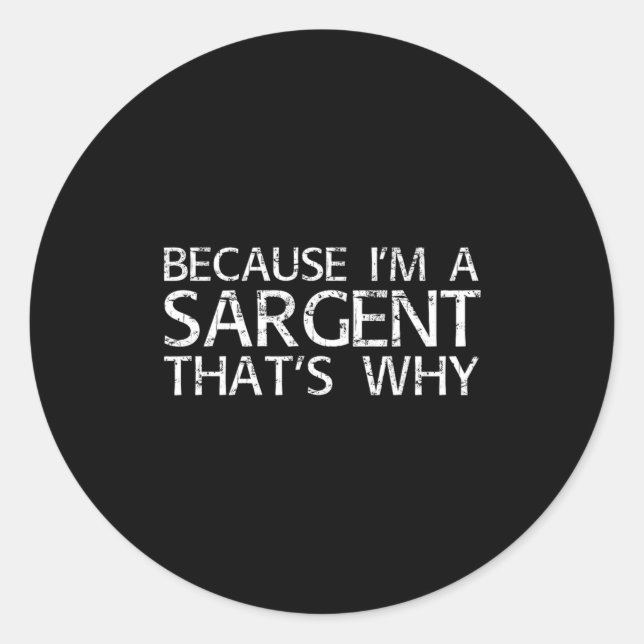 Adesivo Sargent Gift Funny Surname Family Tree Birthday Re (Frente)